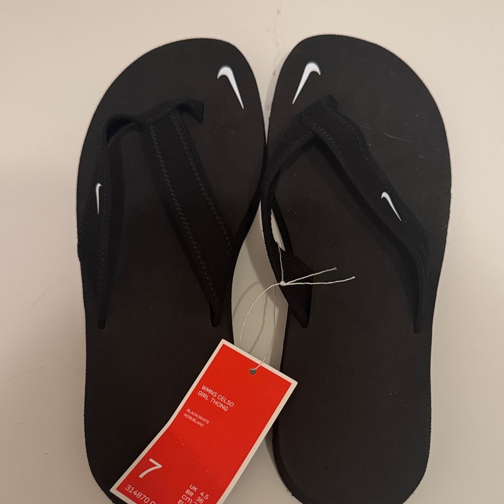 Nike Black Sandals with White Accents